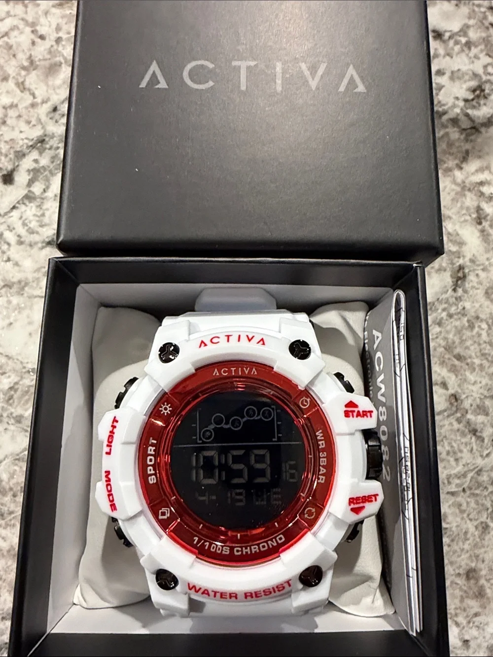 Activa X Invicta Digital Summit Unisex Watch 50mm White ACW8082-016 New w/Box